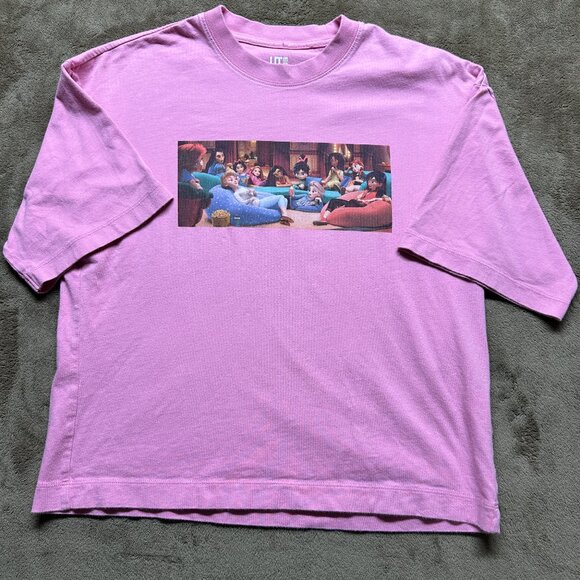 UNIQLO UT Disney Princess Lounge Tee XS Pink Ralph Breaks the Internet - Picture 1 of 6